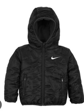 Nike Black Hooded Puffer Jacket- Kids